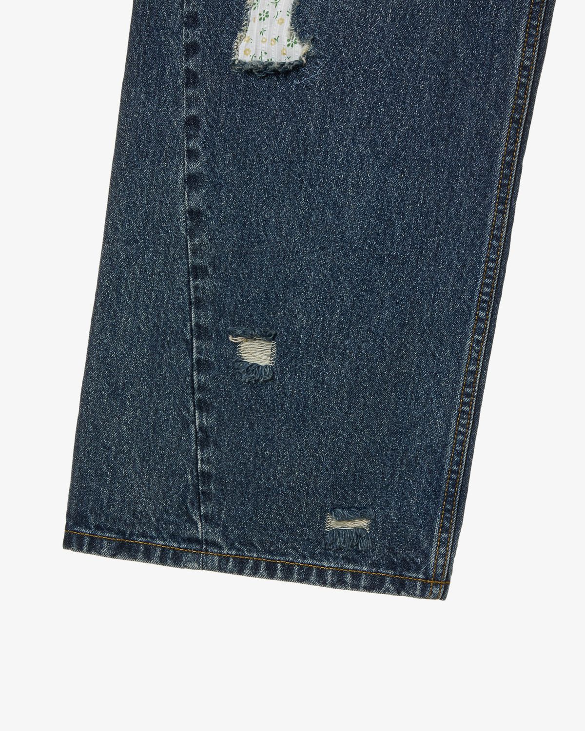 에이이에이이(AEAE) FLOWER PATCHWORK DENIM PANTS [DUSTY BLUE]