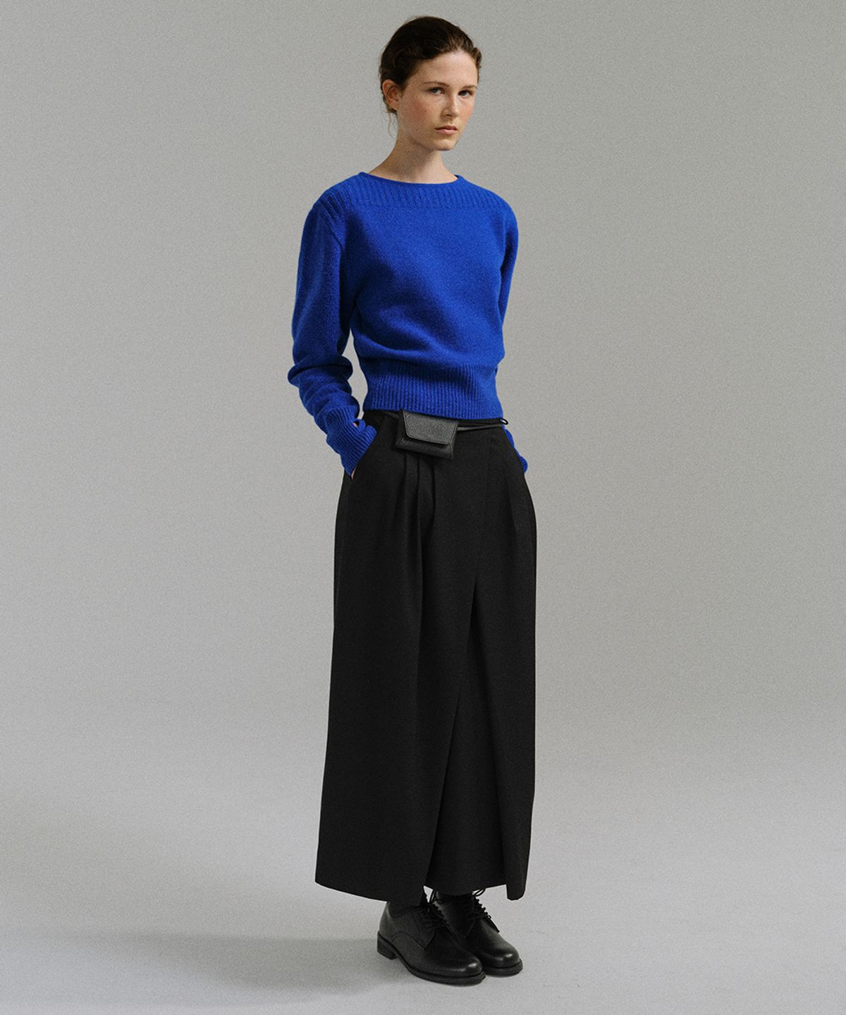 아우브아워(AUBOUR) bud wrap skirt (black)