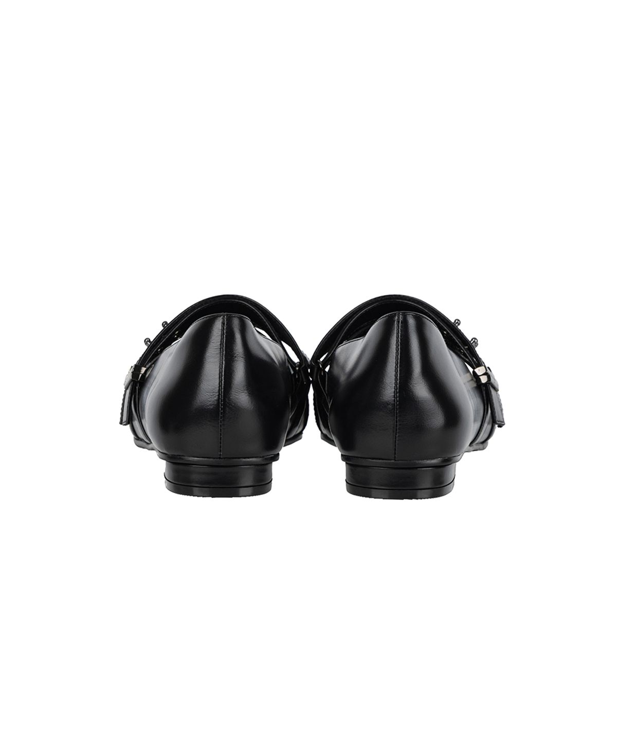 트리밍버드(TREEMINGBIRD) Triple-Strap Minimal Flats [ Black ]