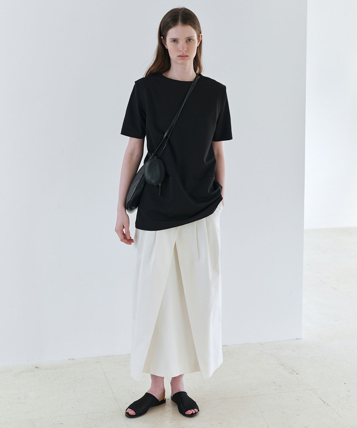 아우브아워(AUBOUR) bud wrap skirt (ivory)