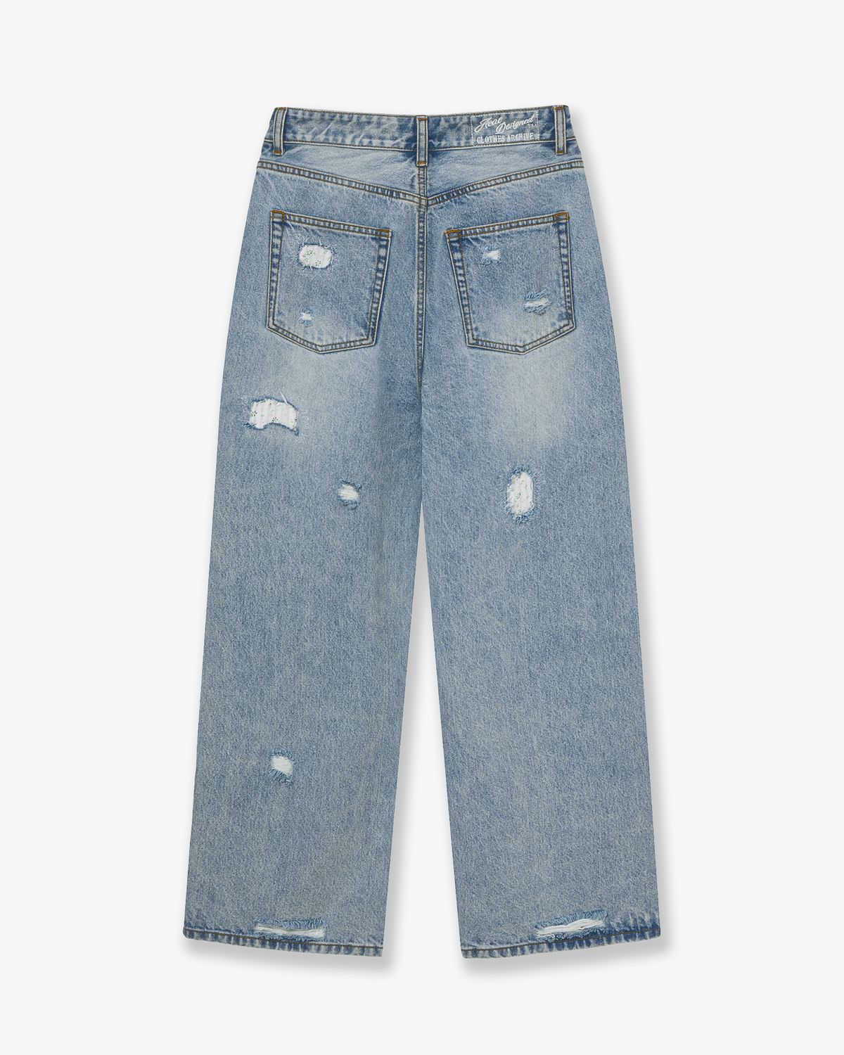 에이이에이이(AEAE) FLOWER PATCHWORK DENIM PANTS [LIGHT BLUE]