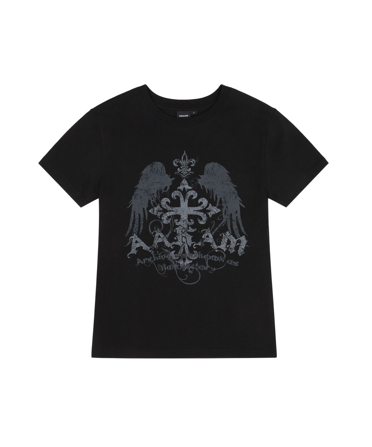 아캄(AAKAM) Cross Wing Half Top (Black)