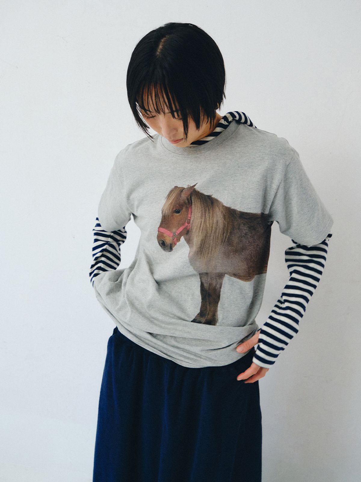 플리즈프로젝트(PLZPROJECT) HORSE T-SHIRT, HEATHER GRAY