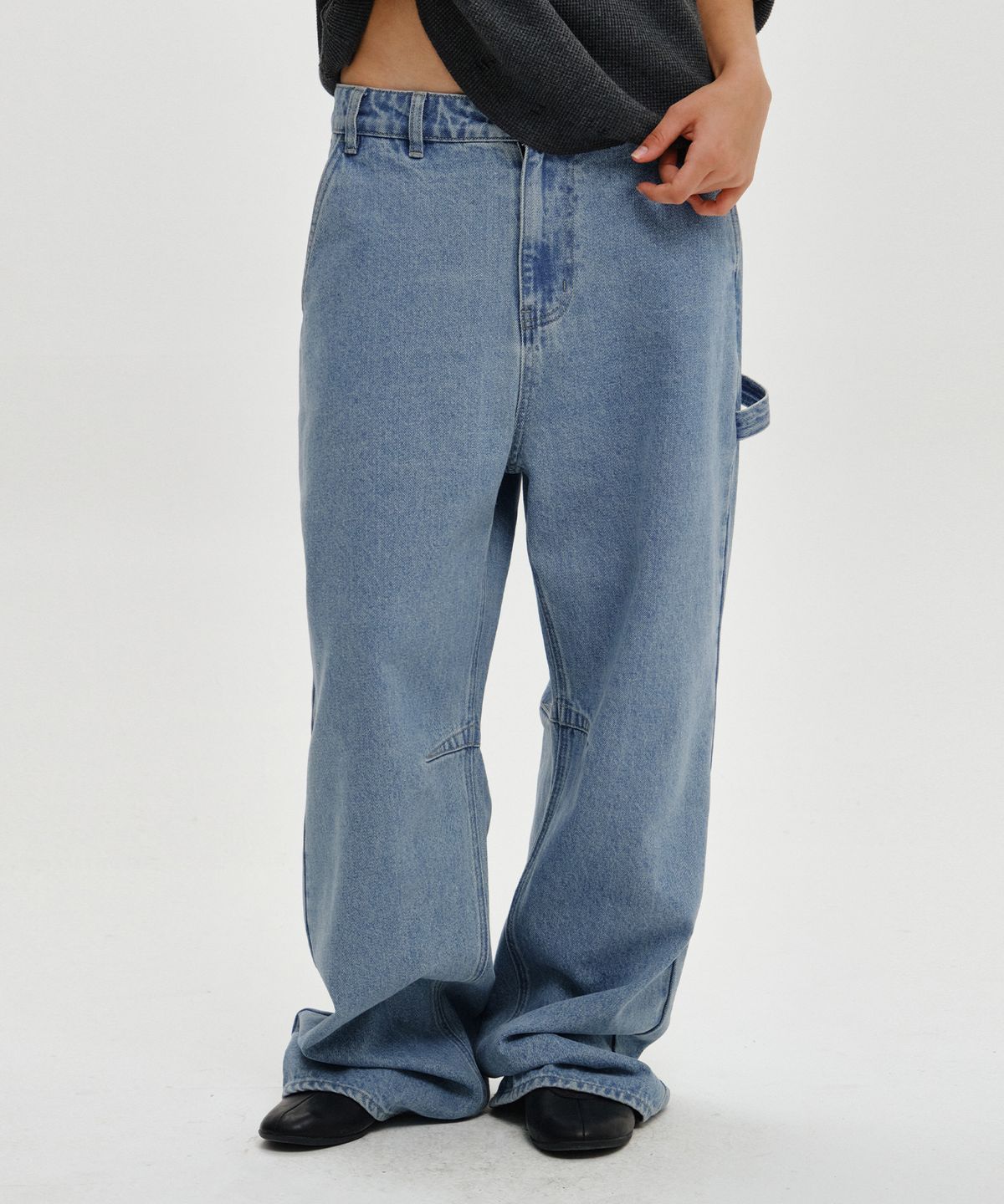 플리즈프로젝트(PLZPROJECT) CINCH-BACK DENIM PANTS, LIGHT BLUE