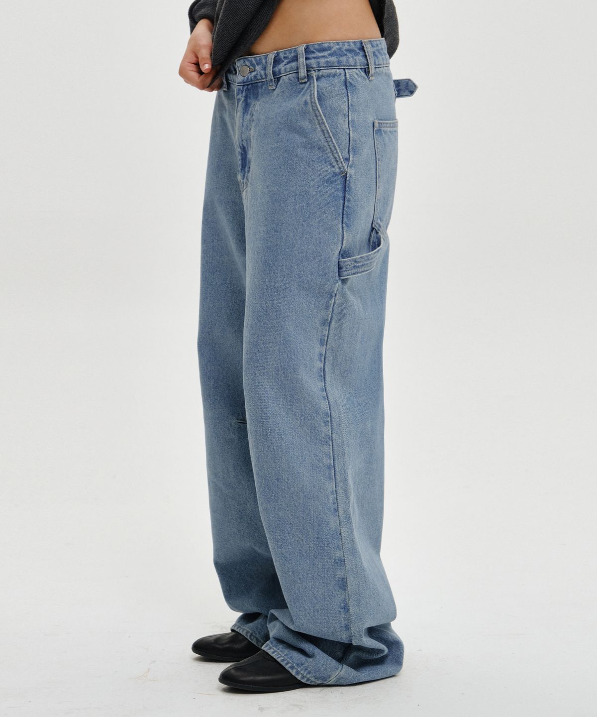 플리즈프로젝트(PLZPROJECT) CINCH-BACK DENIM PANTS, LIGHT BLUE