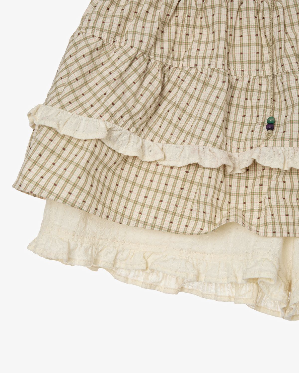 에이이에이이(AEAE) SKIRT MINI SHORTS [CHECK BEIGE]