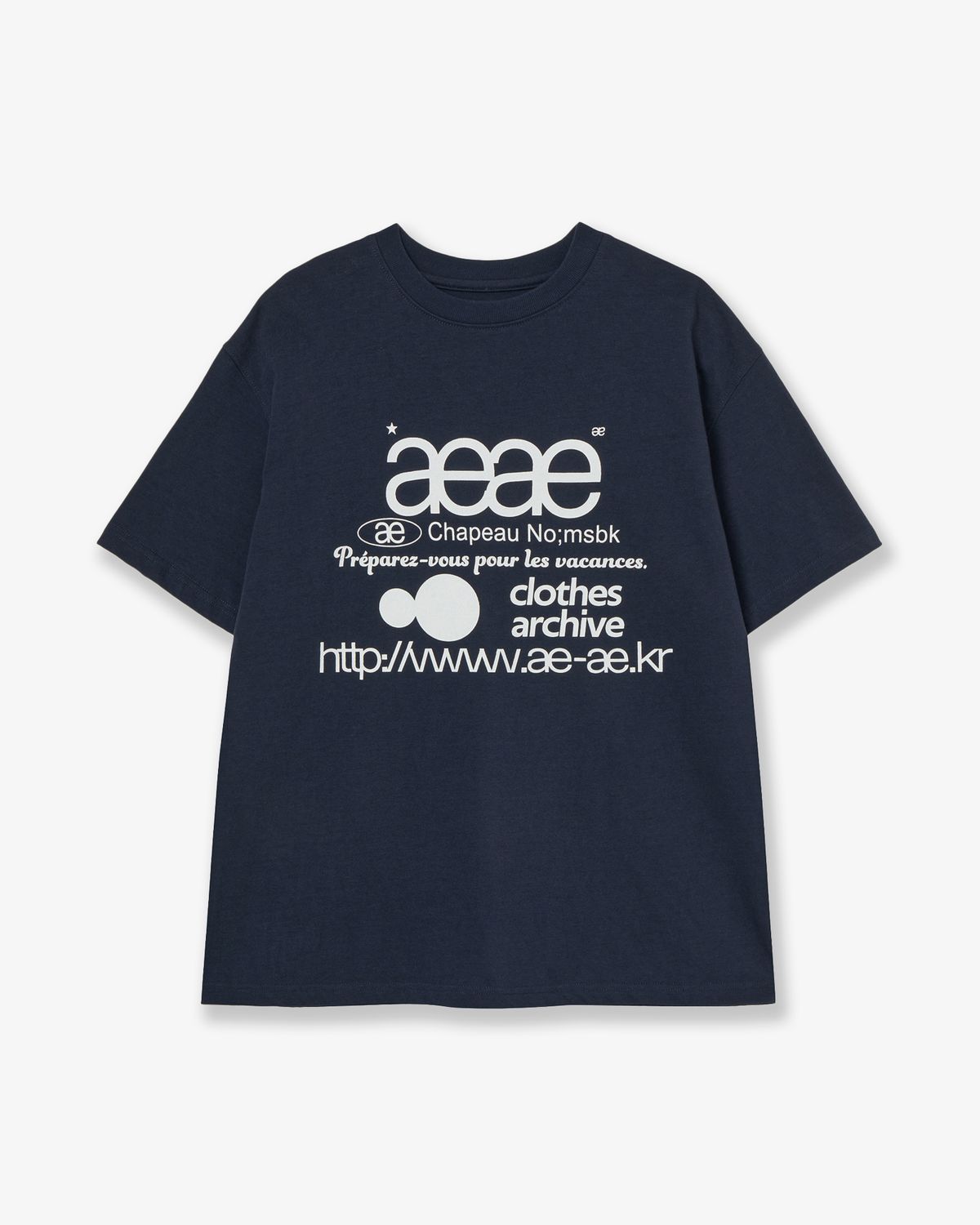 에이이에이이(AEAE) WEB LOGO T-SHIRTS [NAVY]