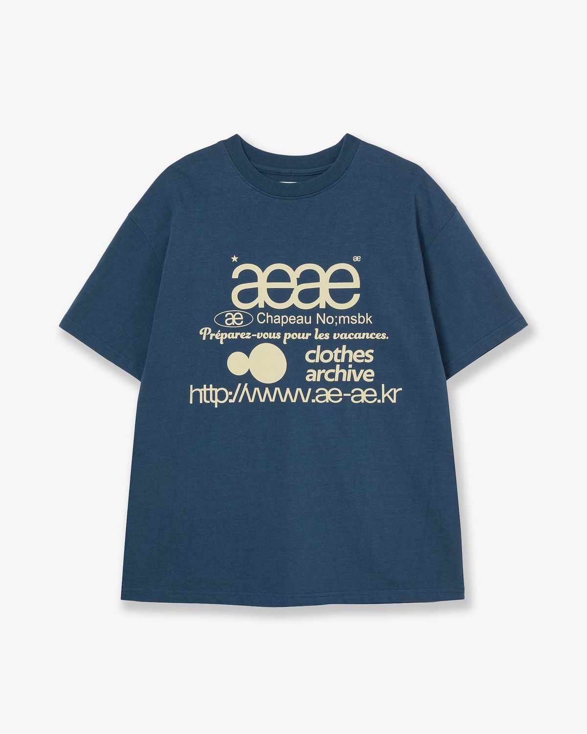 에이이에이이(AEAE) WEB LOGO T-SHIRTS [INDIGO]