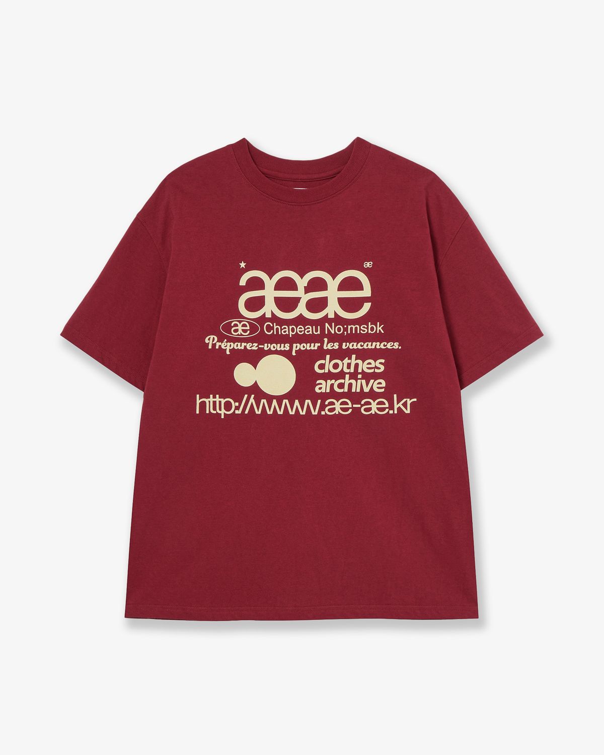 에이이에이이(AEAE) WEB LOGO T-SHIRTS [DEEP RED]
