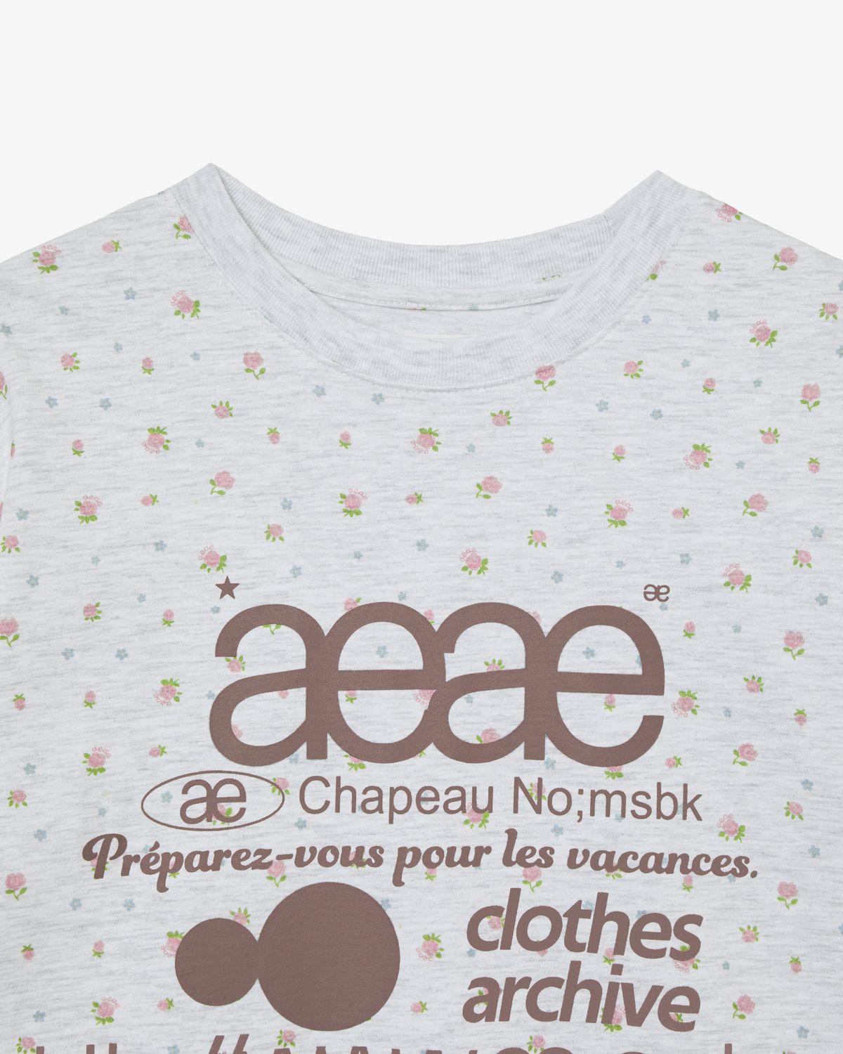 에이이에이이(AEAE) WEB LOGO FLOWER T-SHIRTS [LIGHT GREY]