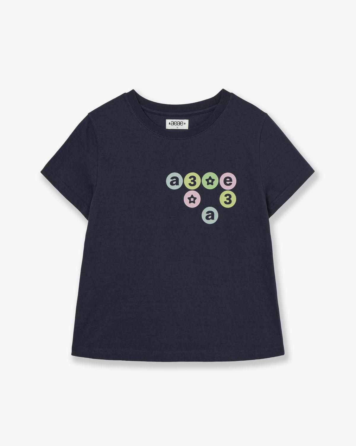 에이이에이이(AEAE) COLOR DOT LOGO TEE [NAVY]