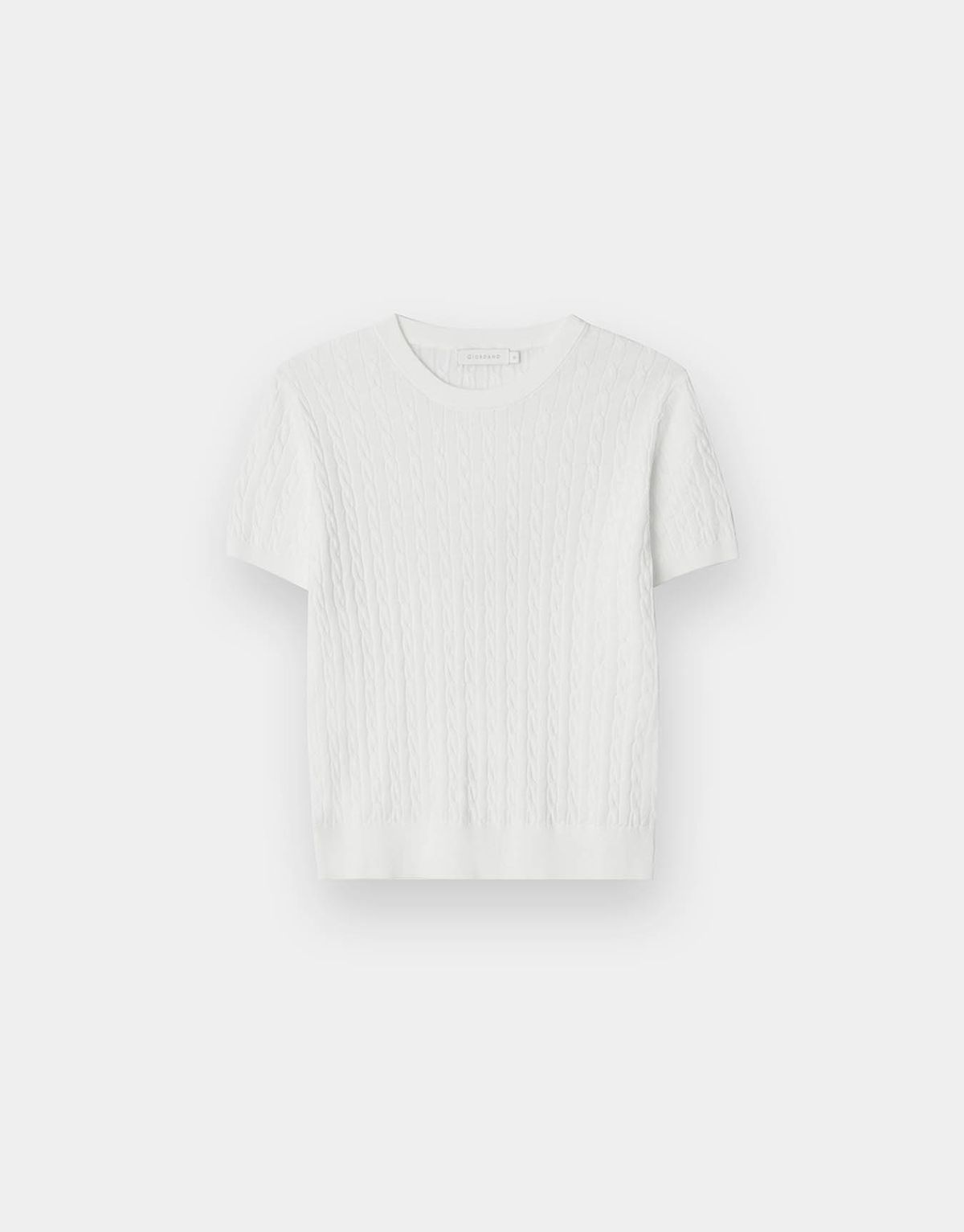 지오다노(GIORDANO) 케이블 크루넥 반팔 니트 스웨터(12GG) 356521 [5color]