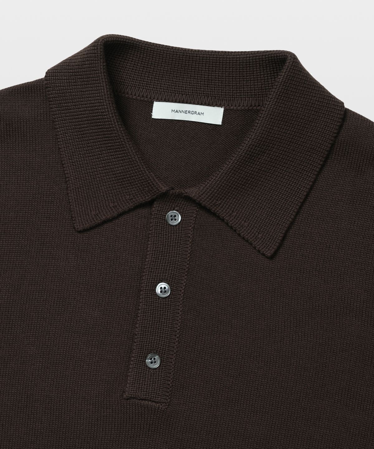 매너그램(MANNERGRAM) 소프트코튼100 3PLY 폴로 반팔니트 브라운
