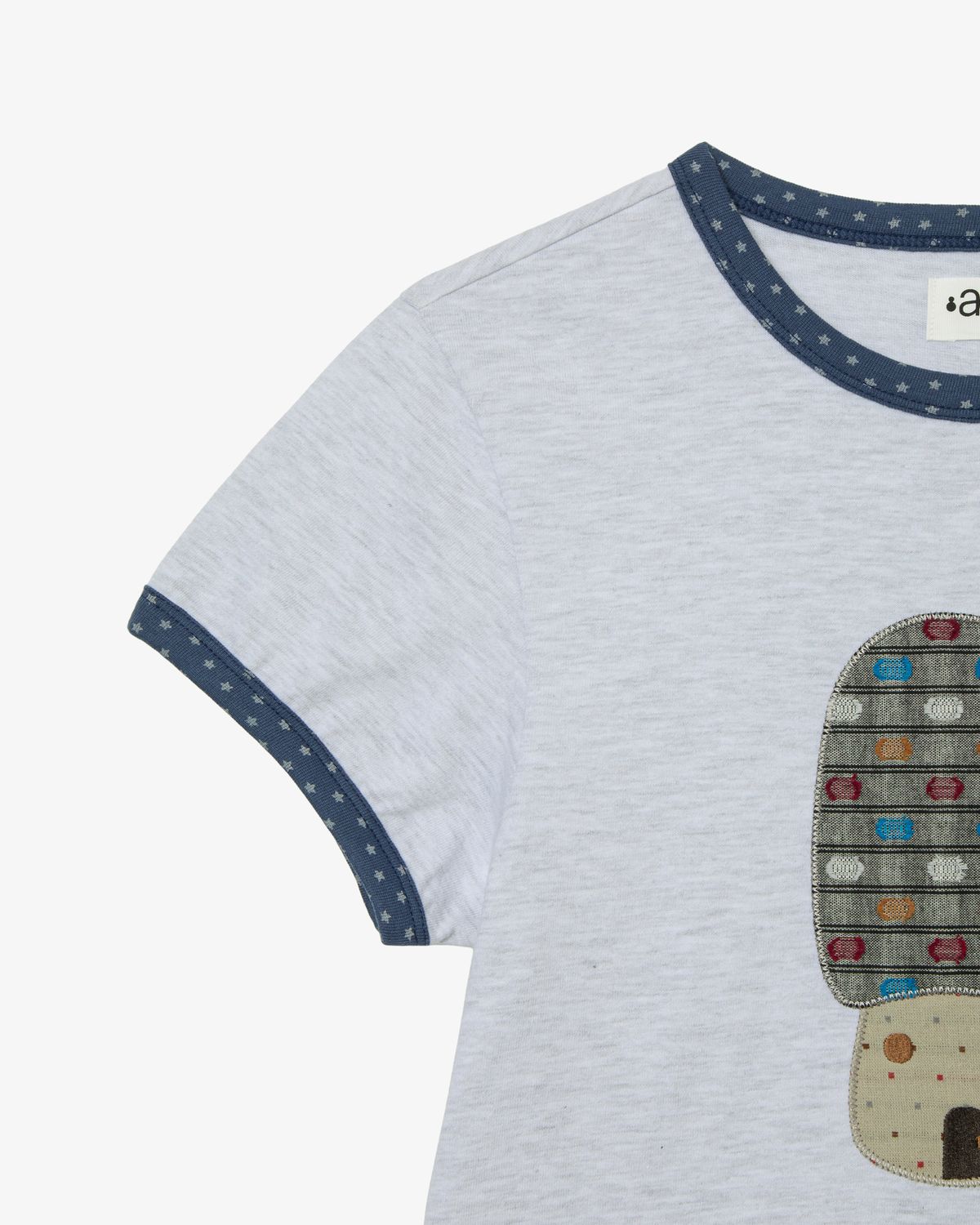 에이이에이이(AEAE) MUSHROOM APPLIQUE TEE [LIGHT GREY]