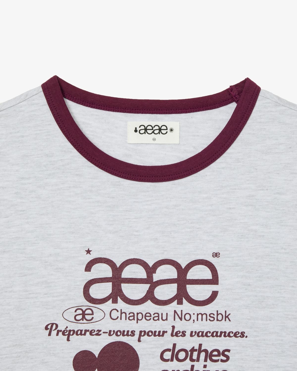 에이이에이이(AEAE) WEB LOGO RINGER TEE [LIGHT GREY]