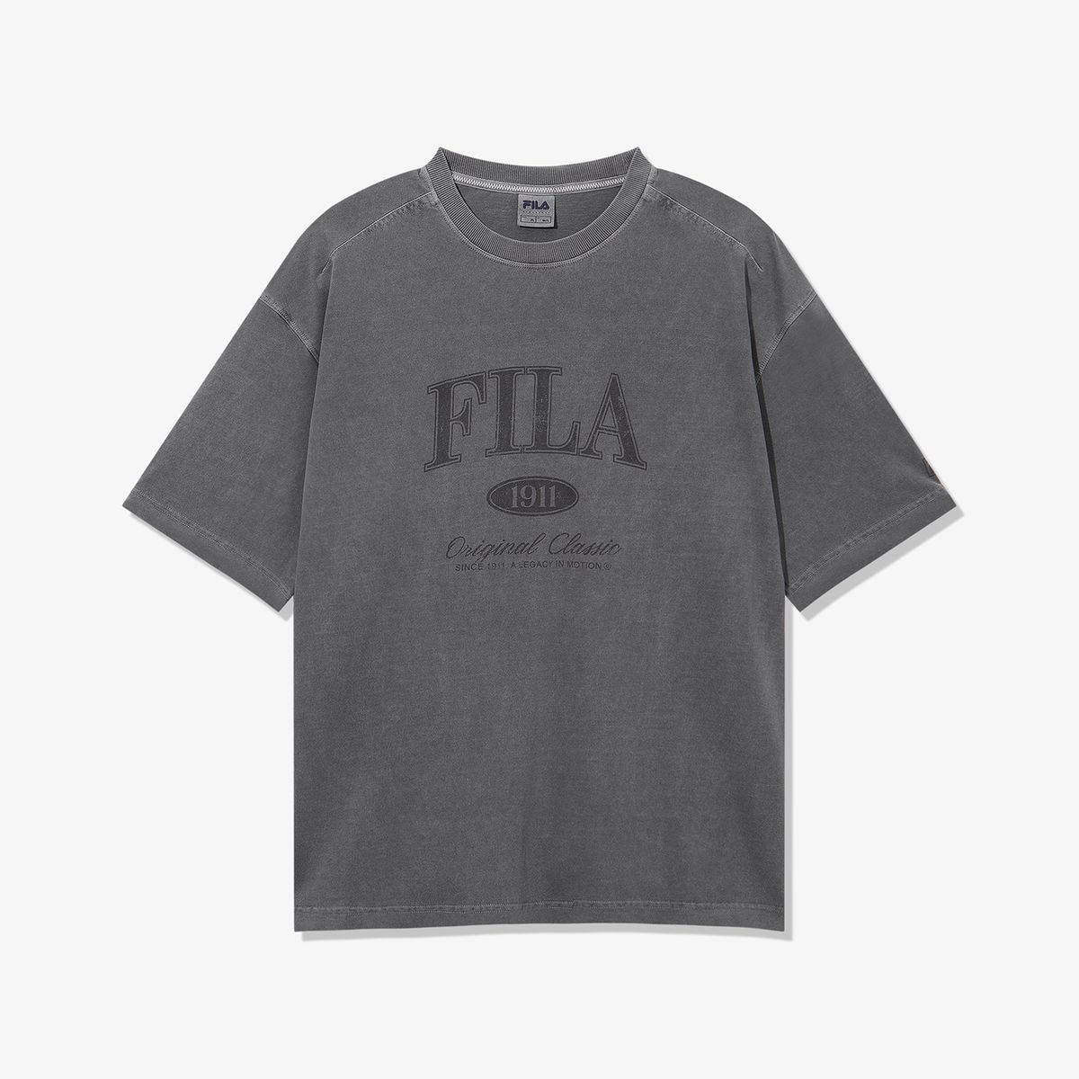 휠라(FILA) 피그먼트 워싱 레터링 반팔티(FS262RS01X001042)