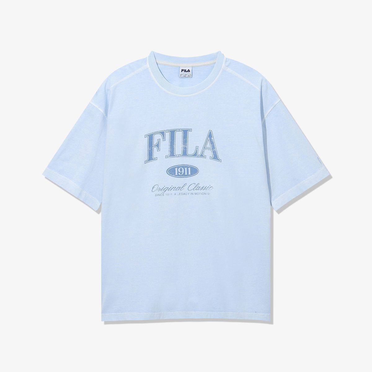 휠라(FILA) 피그먼트 워싱 레터링 반팔티(FS262RS01X001442)