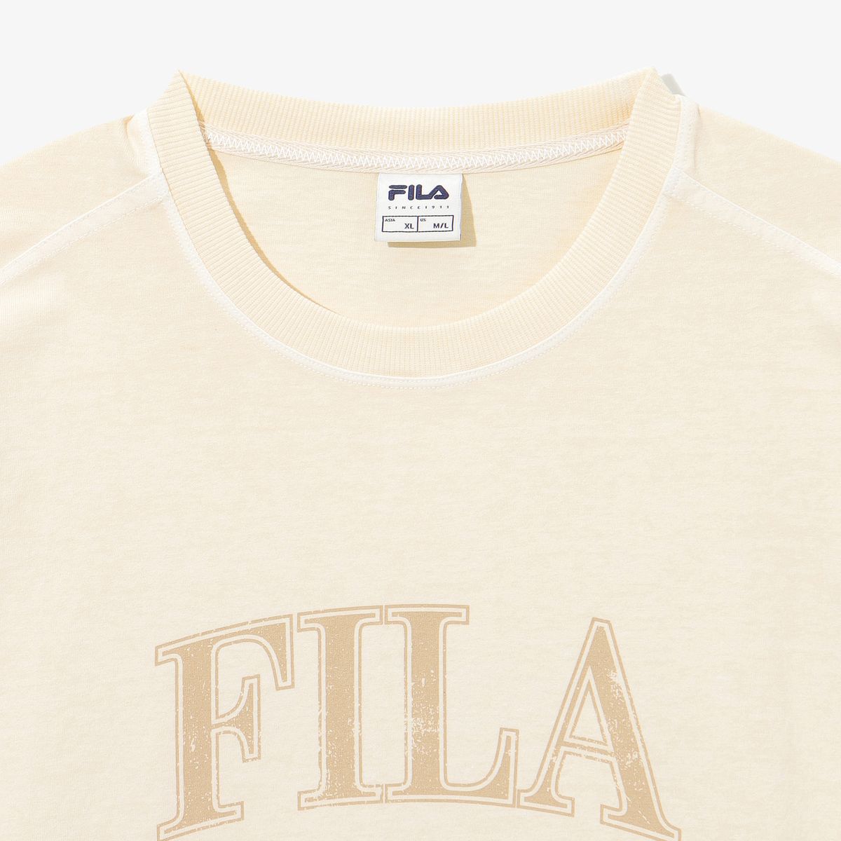 휠라(FILA) 피그먼트 워싱 레터링 반팔티(FS262RS01X001717)