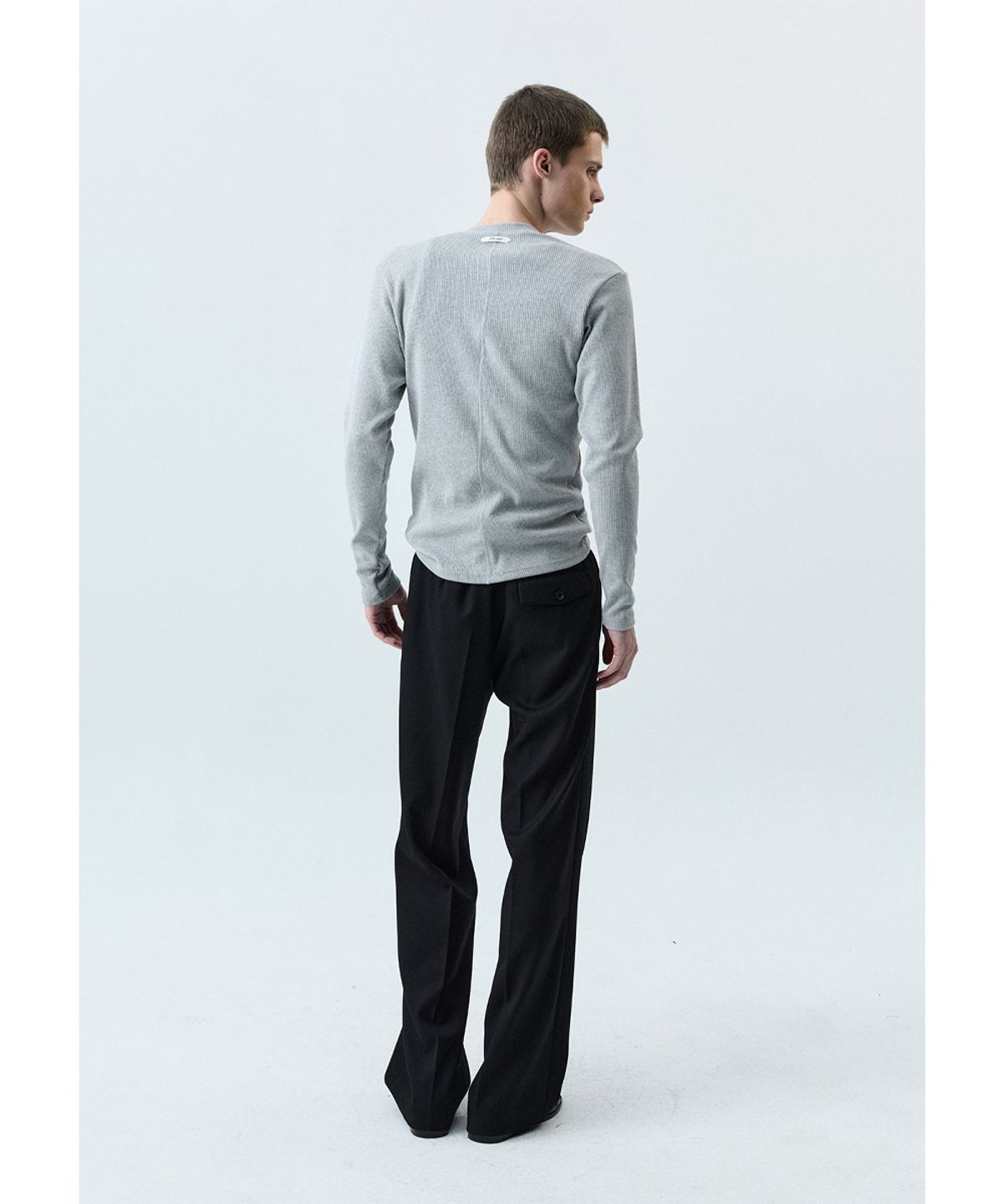세비지(SAVAGE) Henley Neck Long Sleeve - Grey
