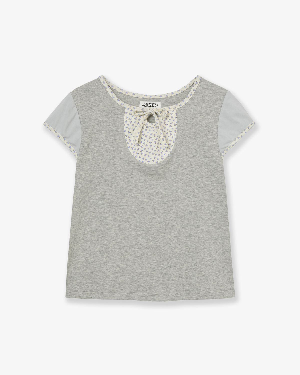 에이이에이이(AEAE) FLOWER BLOCK TEE [MELANGE GREY]