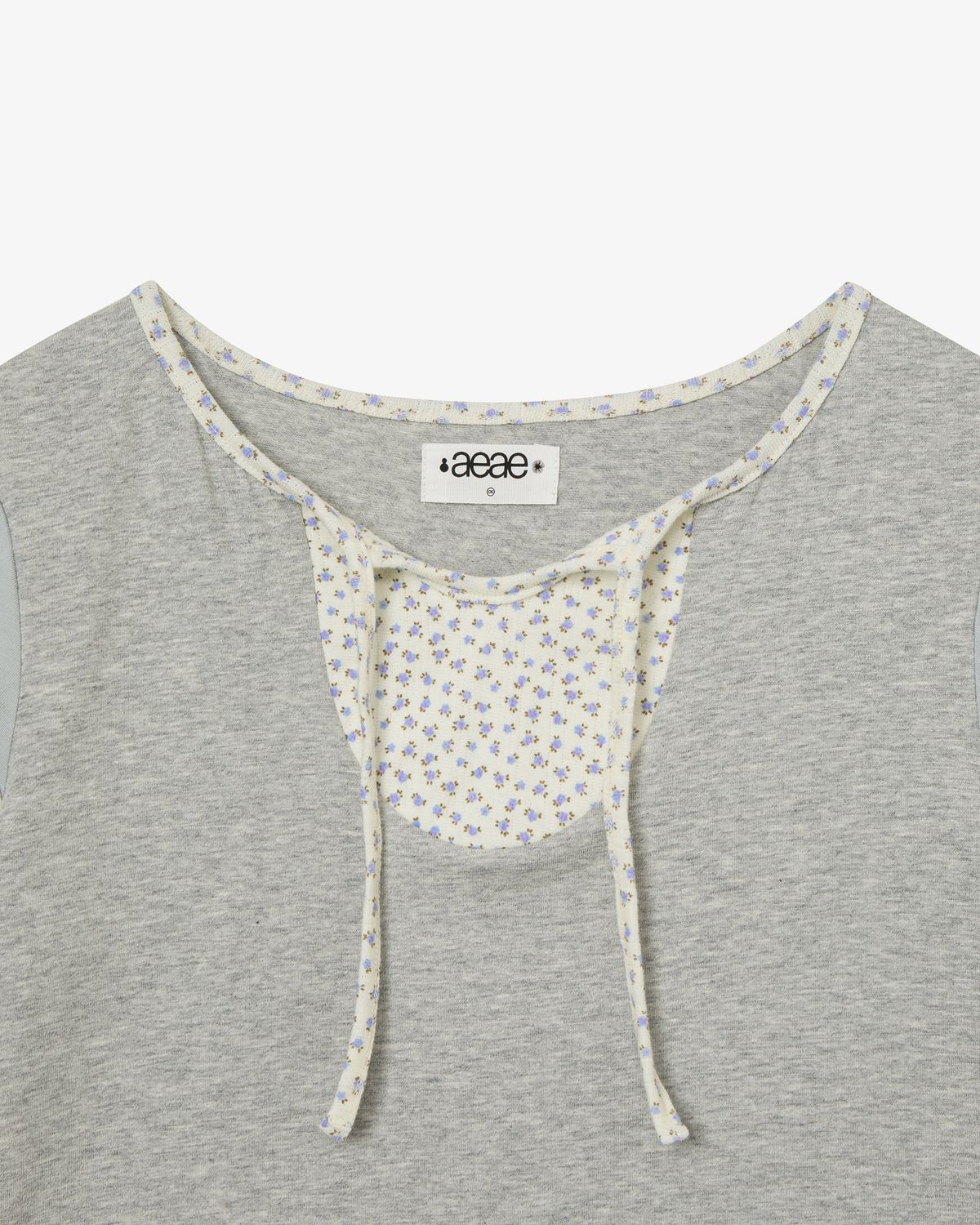 에이이에이이(AEAE) FLOWER BLOCK TEE [MELANGE GREY]