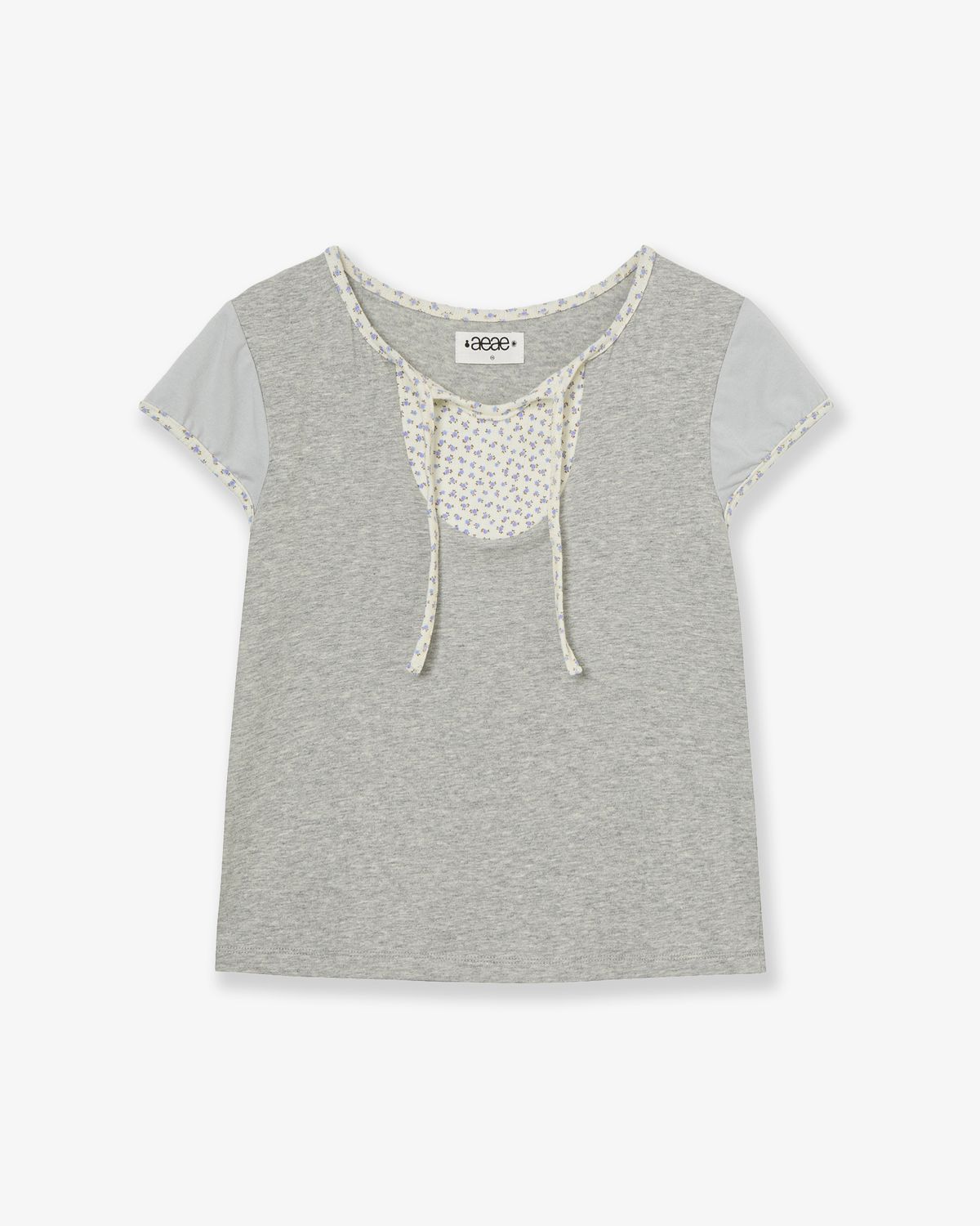 에이이에이이(AEAE) FLOWER BLOCK TEE [MELANGE GREY]