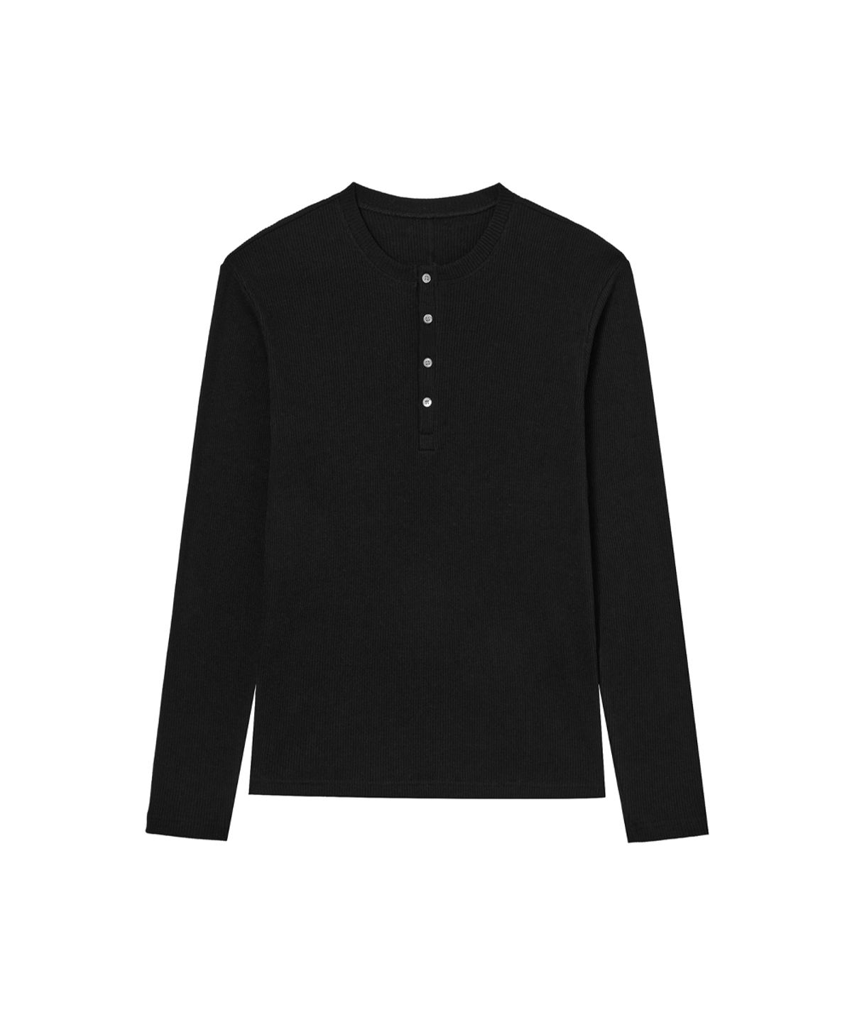 세비지(SAVAGE) Henley Neck Long Sleeve - Black