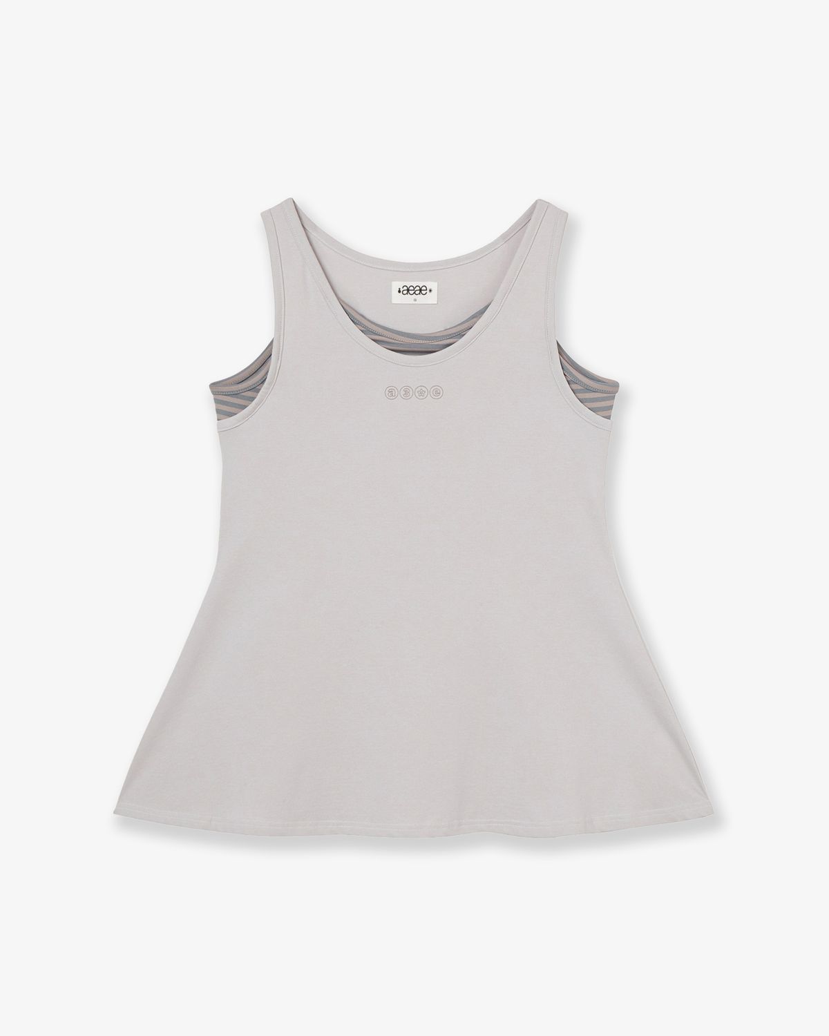 에이이에이이(AEAE) STRIPE LAYERED SLEEVELESS [ASH]