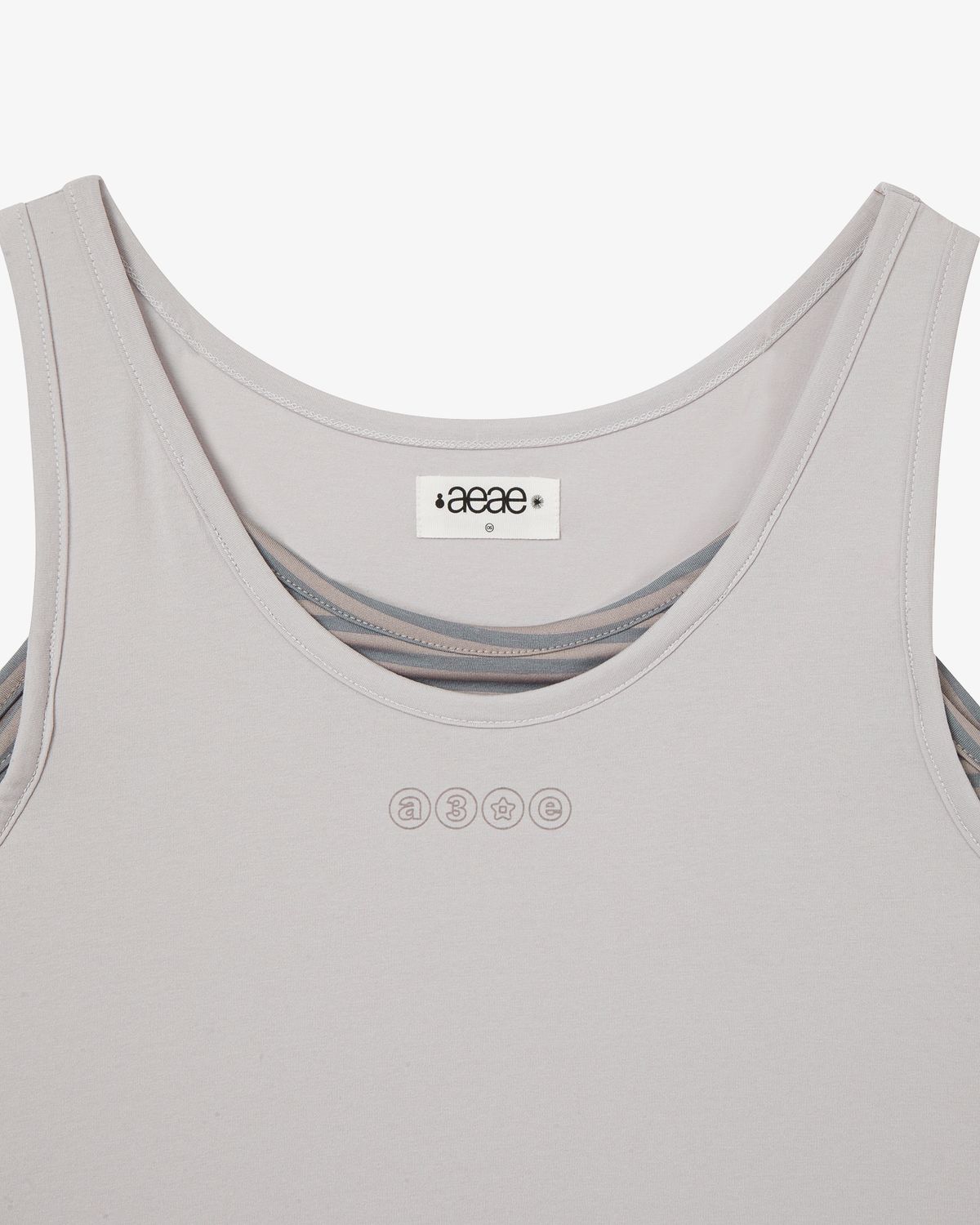 에이이에이이(AEAE) STRIPE LAYERED SLEEVELESS [ASH]