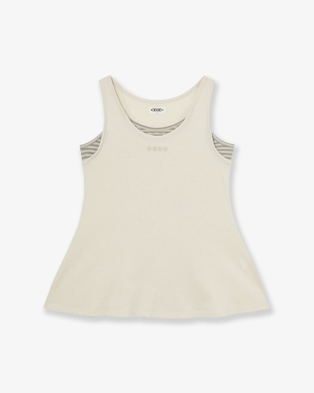 에이이에이이(AEAE) STRIPE LAYERED SLEEVELESS [IVORY]