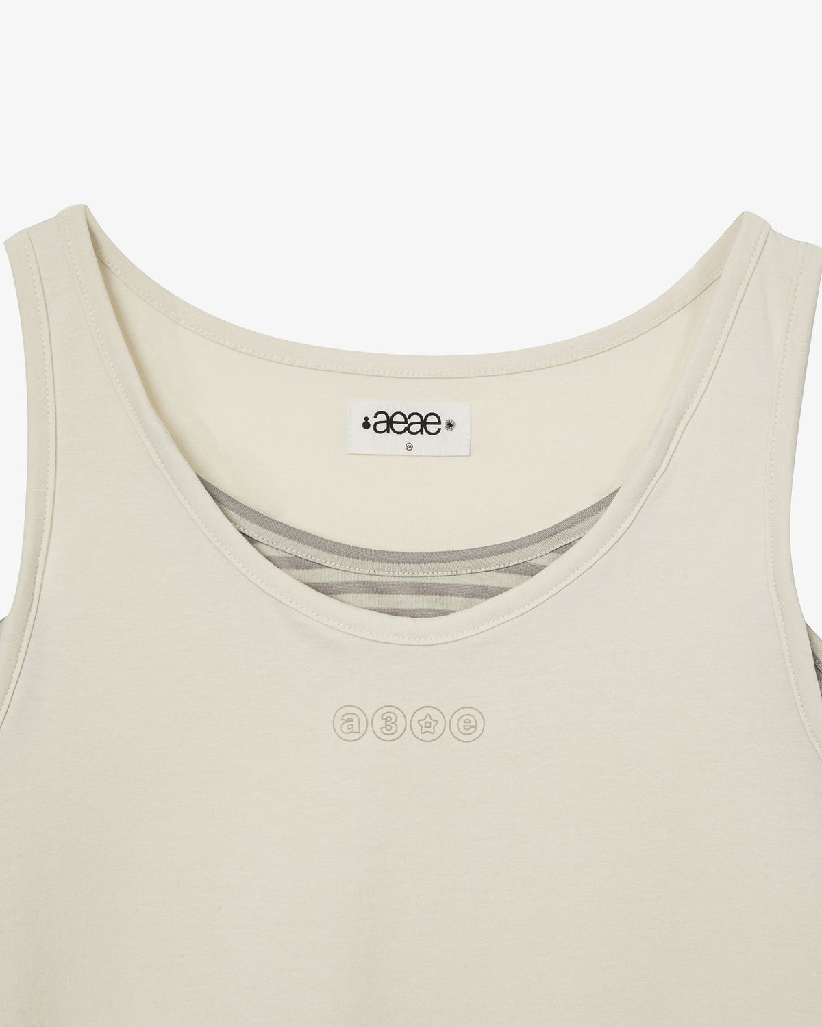 에이이에이이(AEAE) STRIPE LAYERED SLEEVELESS [IVORY]