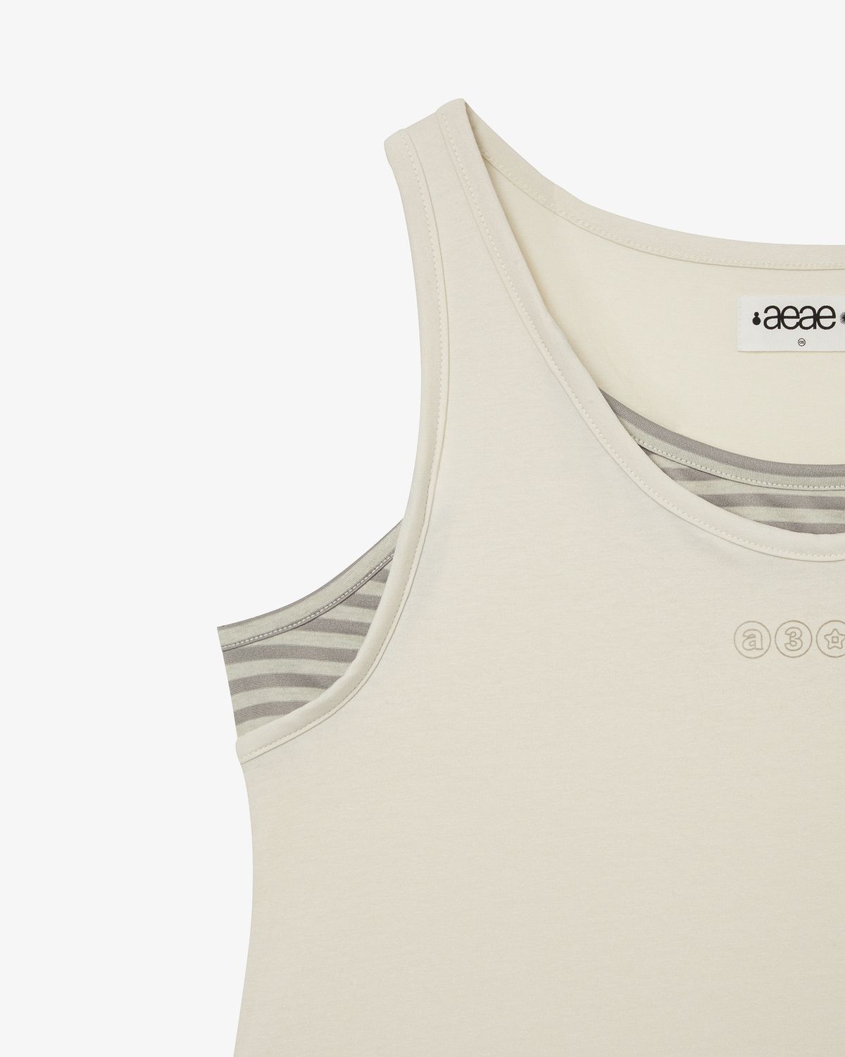 에이이에이이(AEAE) STRIPE LAYERED SLEEVELESS [IVORY]