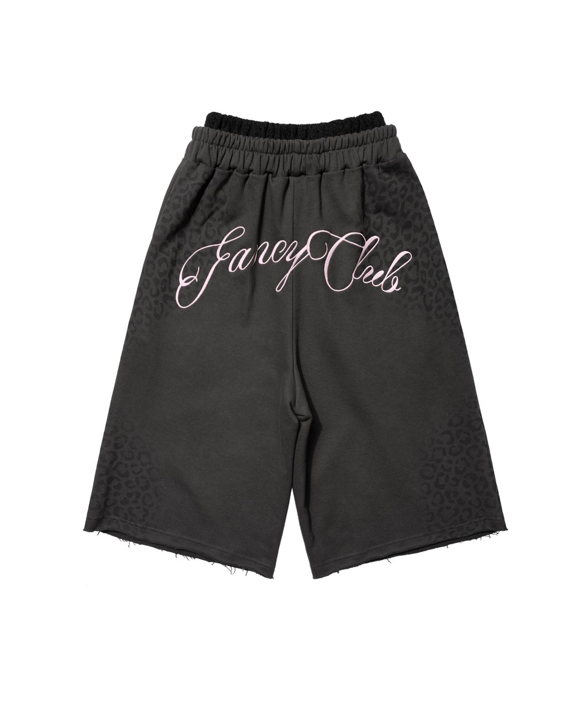 팬시클럽(FANCY CLUB) 레오파드 새깅 버뮤다 팬츠 (CHARCOAL) F26QD403