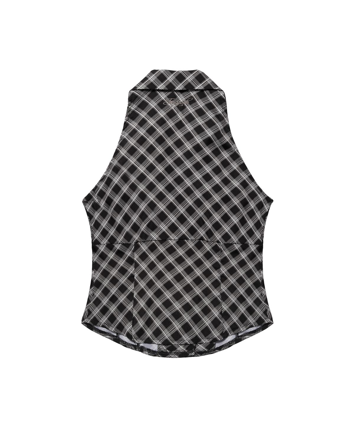 팬시클럽(FANCY CLUB) 포켓 체크 홀터넥 탑 (BLACK) F26QB137