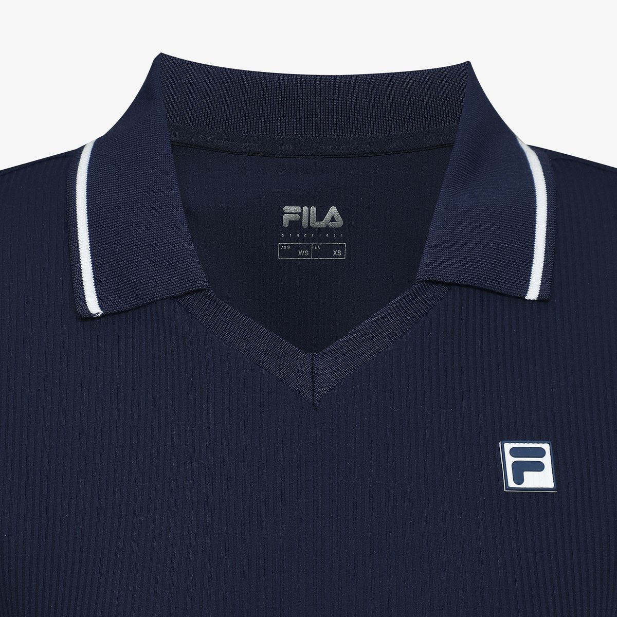 휠라(FILA) 테니스 여성 골지 크롭 카라 반팔티(FS262TS11F001472)