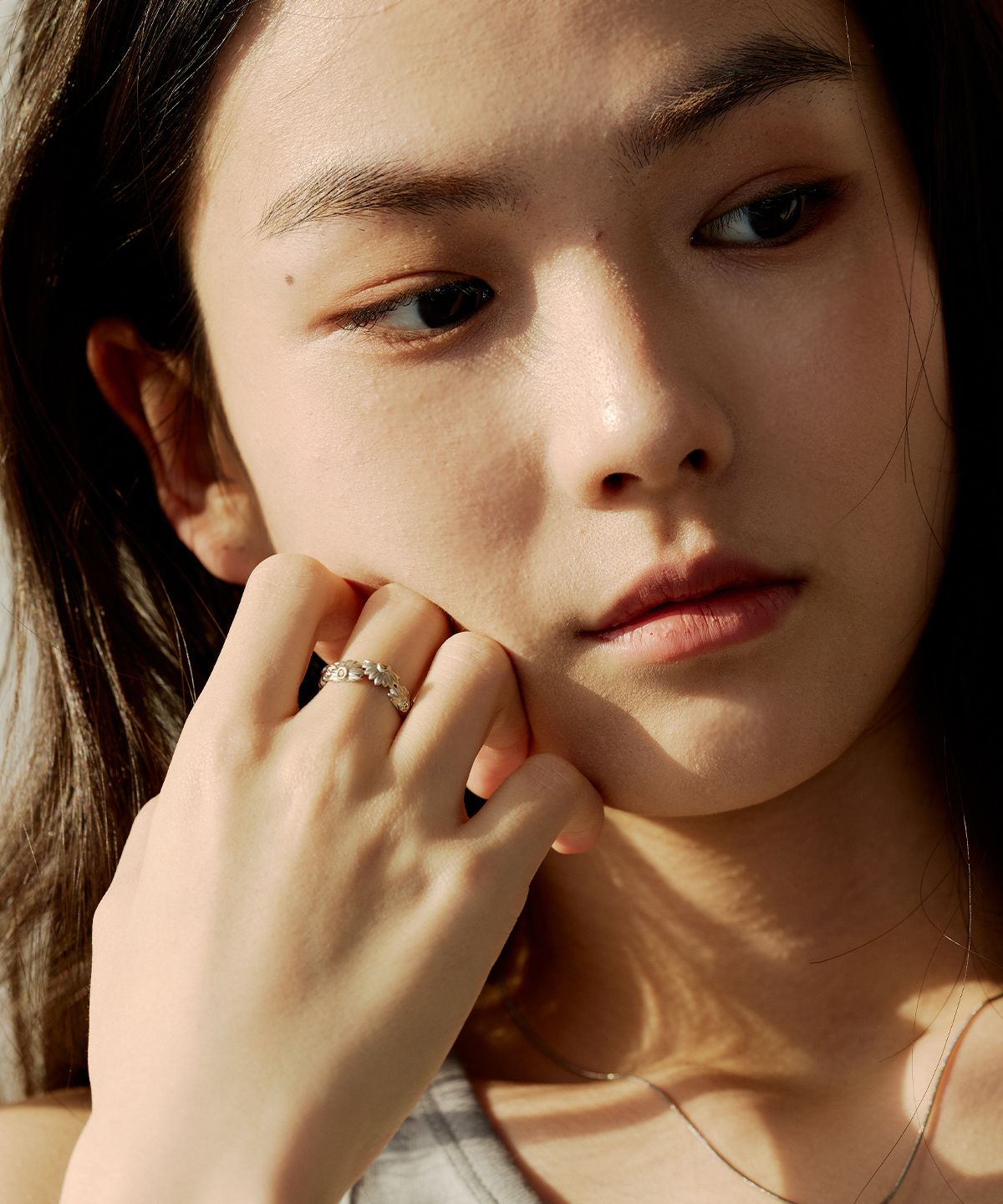 실버태그(SILVERTAG) BRF-26SS4 골든 시트린 데이지 하프 반지