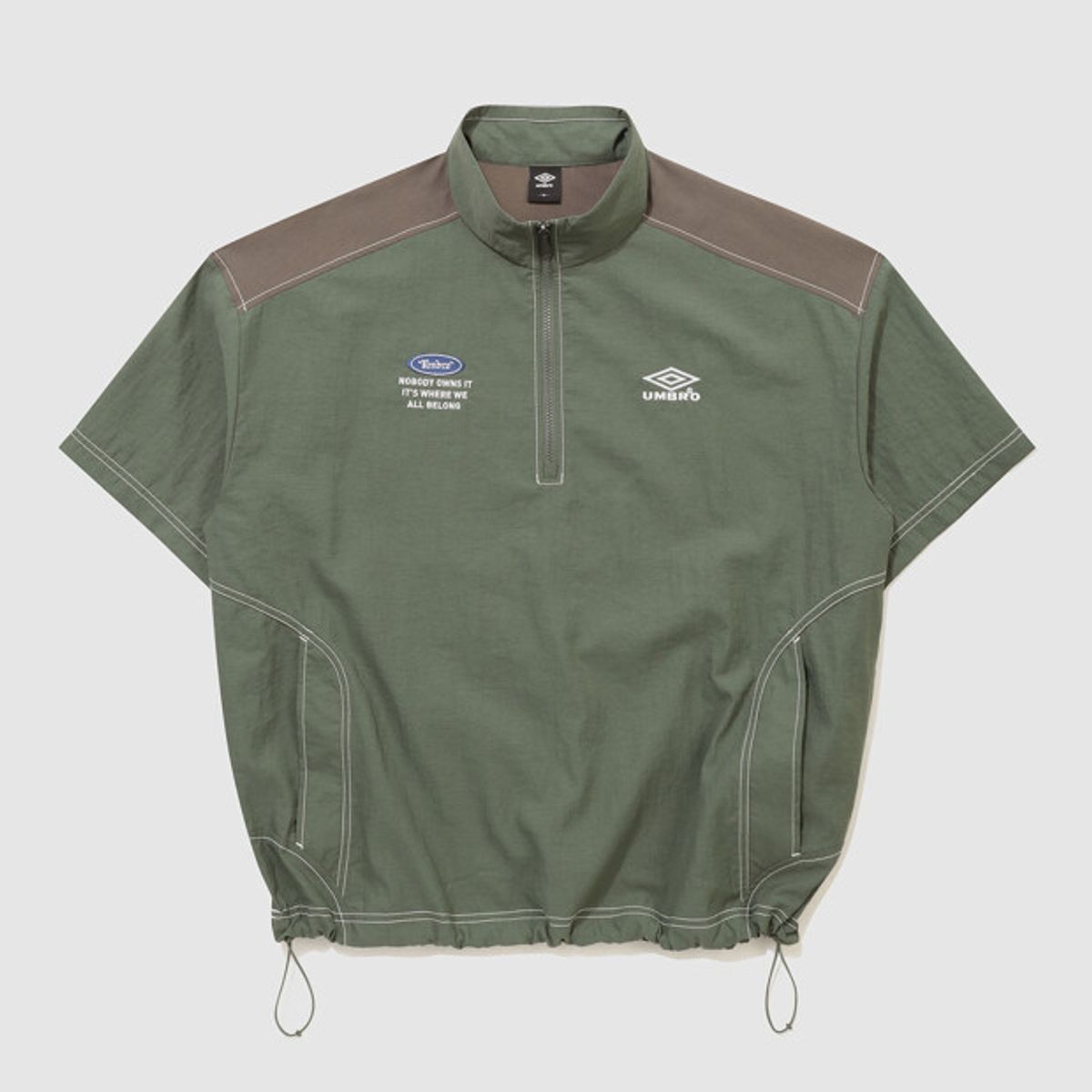 엄브로(UMBRO) 크리스피 타슬란 반팔 아노락 카키 UR224CWT59