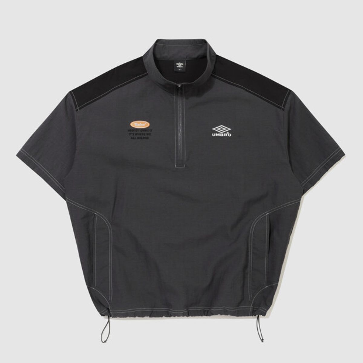 엄브로(UMBRO) 크리스피 타슬란 반팔 아노락 차콜 UR224CWT59