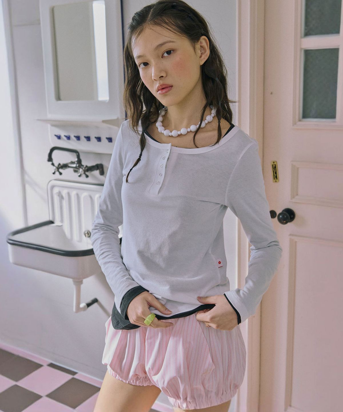 준준스페이스(JUNEJUNE SPACE) Bloomer Shorts_Light Pink(블루머 쇼츠_라이트 핑크)