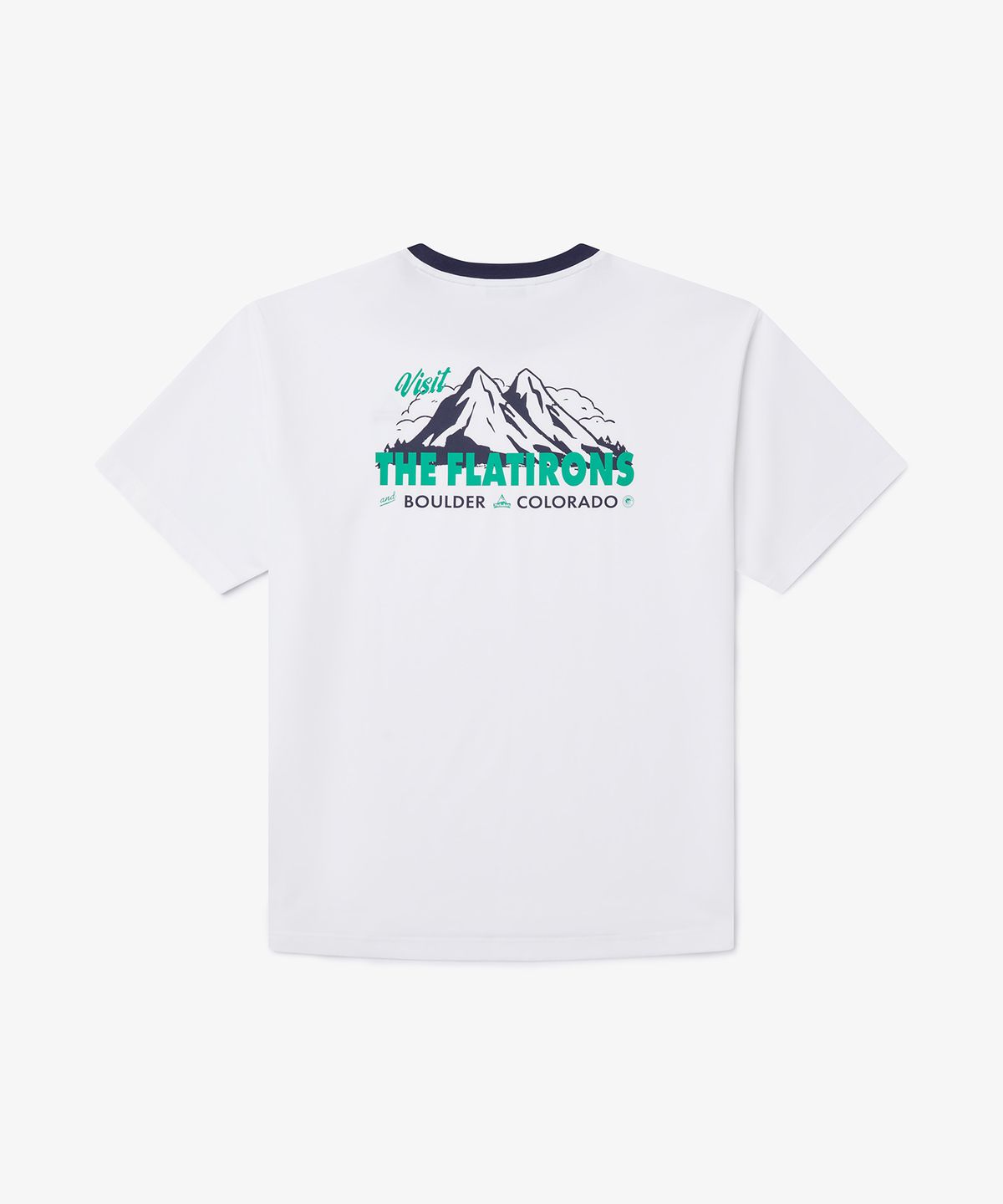 홀루바(HOLUBAR) Rib Neck Graphic T-Shirt White