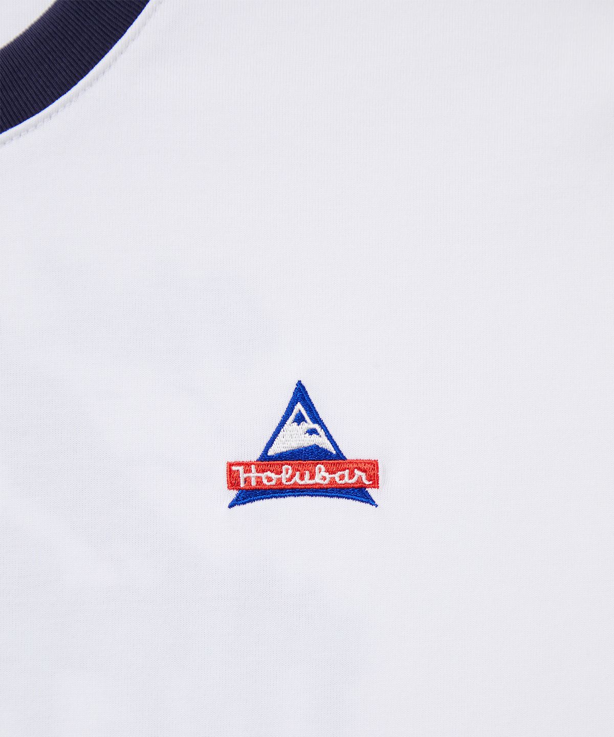 홀루바(HOLUBAR) Rib Neck Graphic T-Shirt White