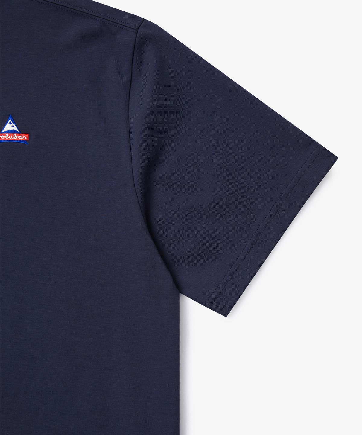 홀루바(HOLUBAR) Rib Neck Graphic T-Shirt Navy