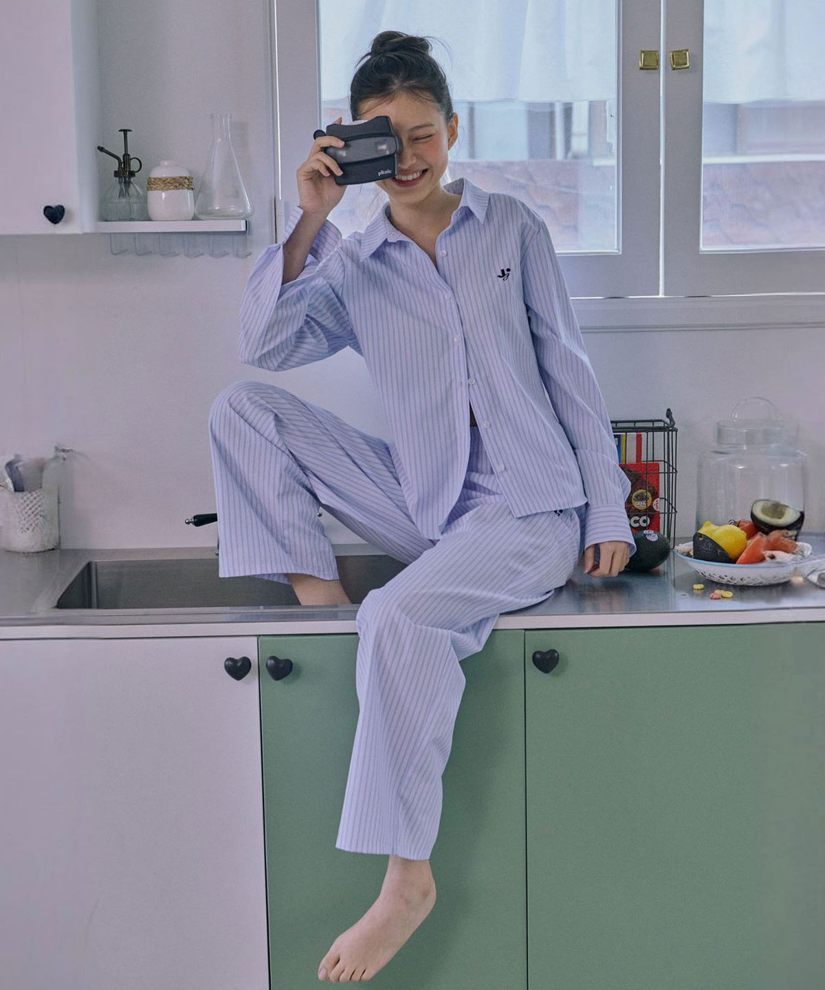 준준스페이스(JUNEJUNE SPACE) Fitted Shirts_Blue(피티드 셔츠_블루)