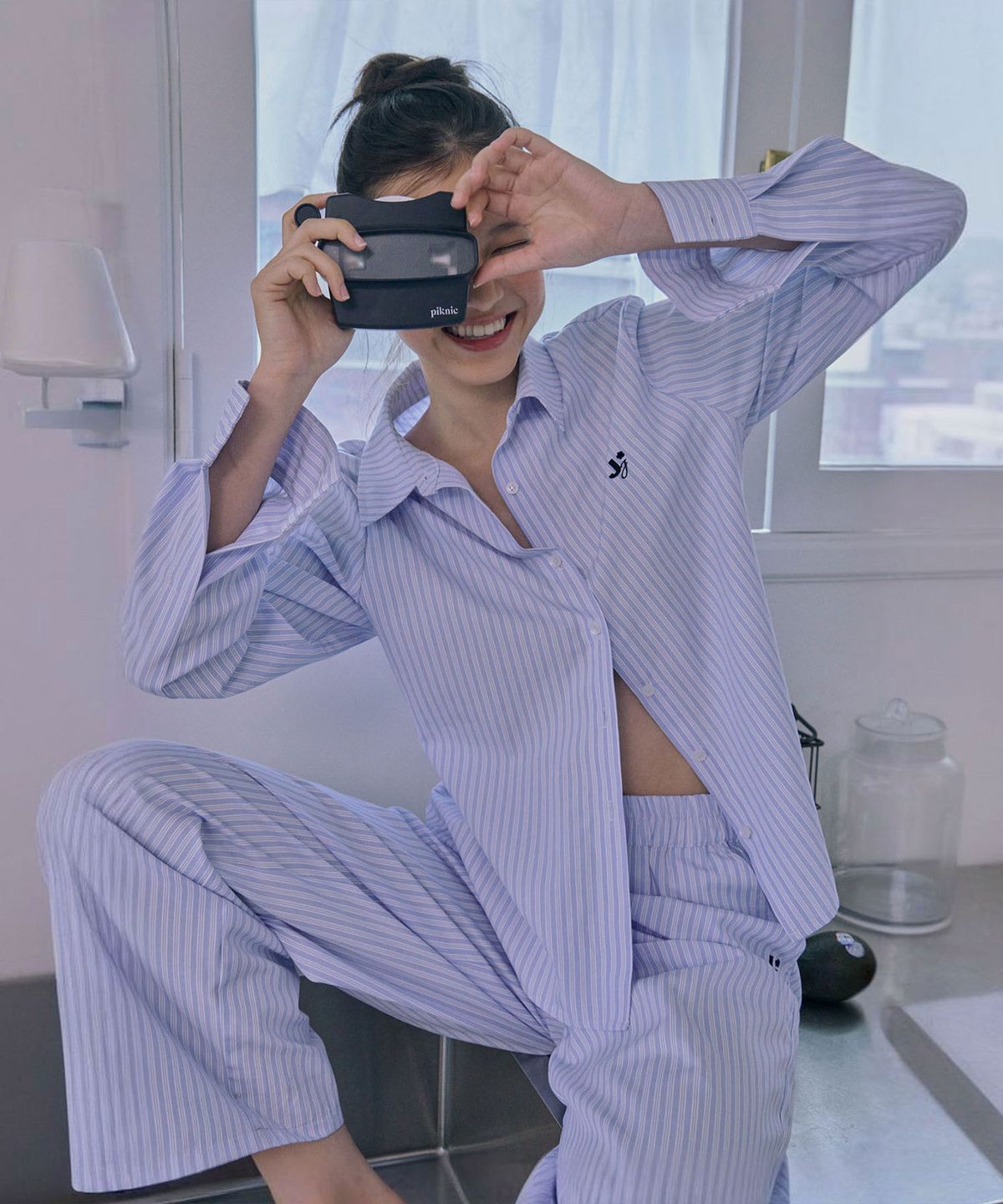 준준스페이스(JUNEJUNE SPACE) Fitted Shirts_Blue(피티드 셔츠_블루)