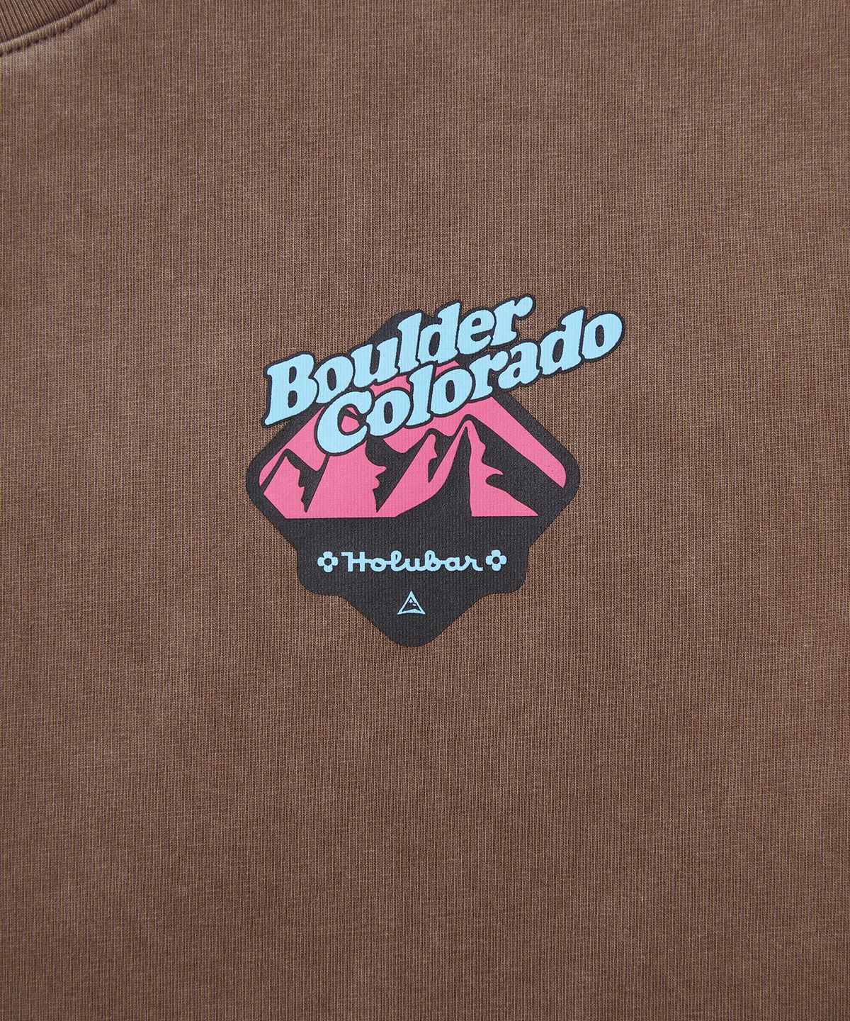 홀루바(HOLUBAR) Mountain Graphic T-shirt Brown