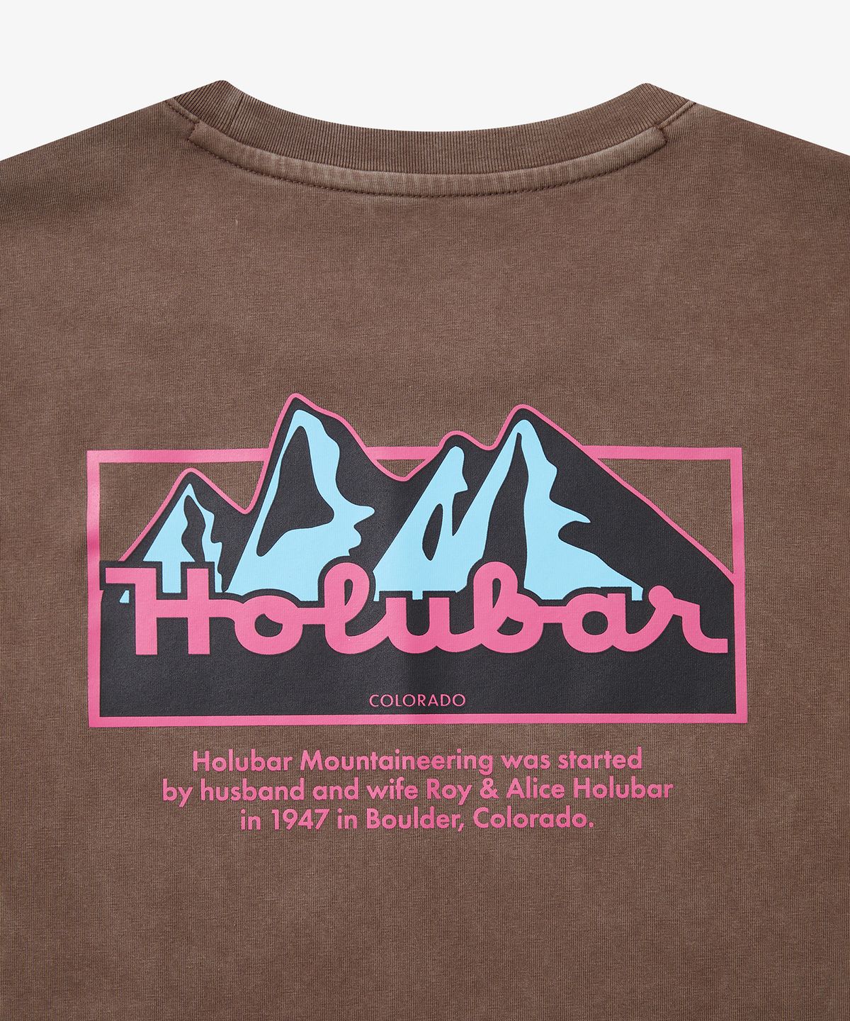 홀루바(HOLUBAR) Mountain Graphic T-shirt Brown
