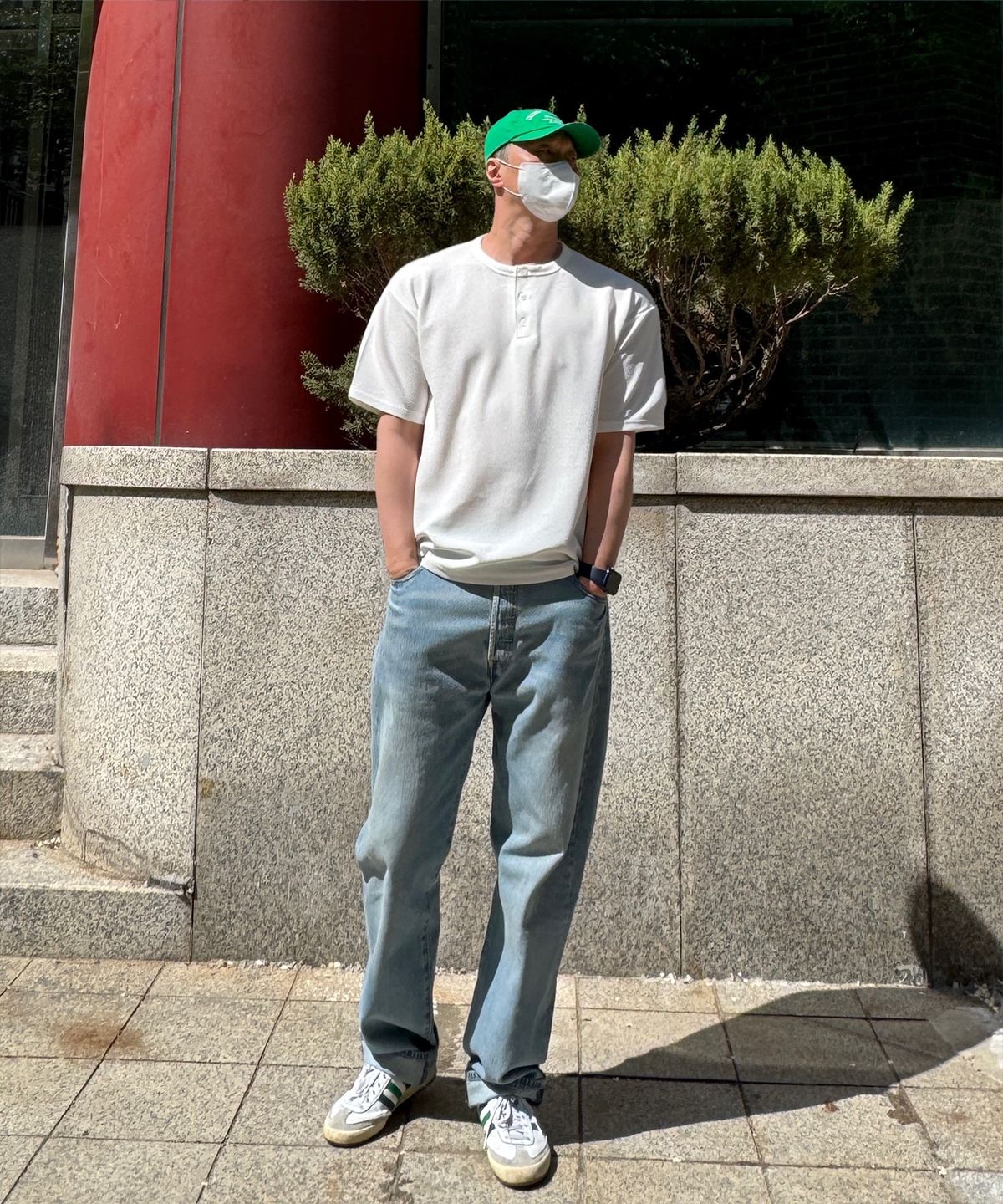 폴리그램(POLYGRAM) 데일리 링클 헨리넥 반팔 티셔츠 - 4COLOR