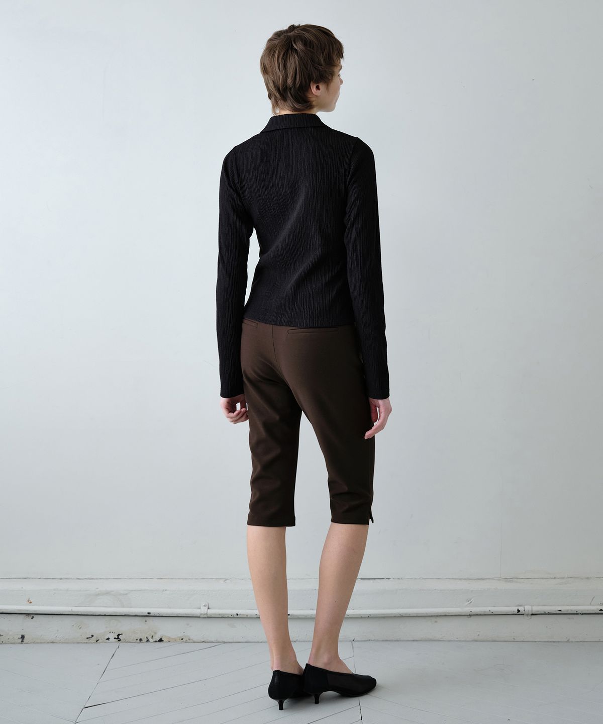 시메트릭 퍼센트(SYMMETRICPERCENT) Textured Button Shirt / Black