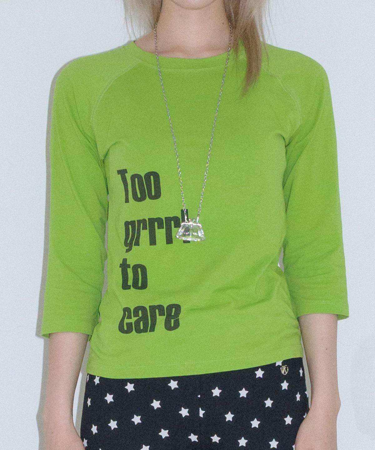 페이키(FAKIII) Too Grrl To Care Long sleeve_GREEN