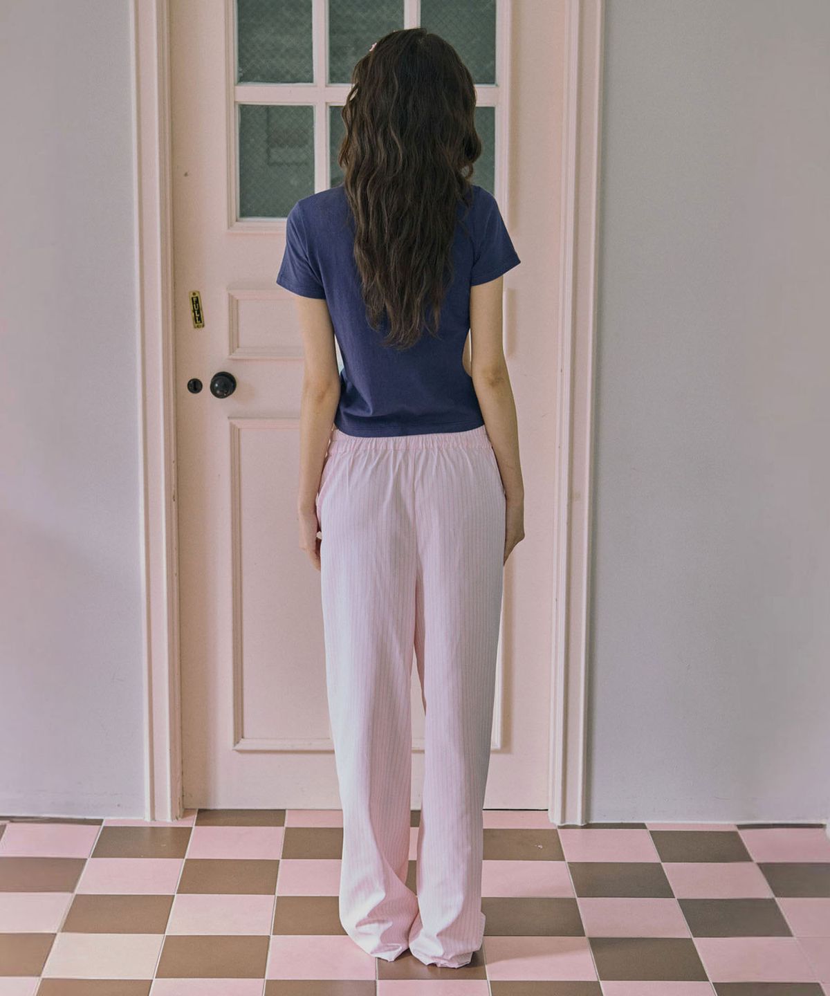 준준스페이스(JUNEJUNE SPACE) Stripe Pajama Pants_Light Pink(스트라이프 파자마 바지_라이트핑크)